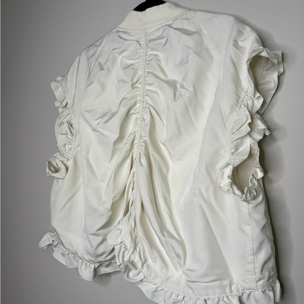Cider STAND COLLAR SOLID RUFFLE VEST - Picture 8 of 12